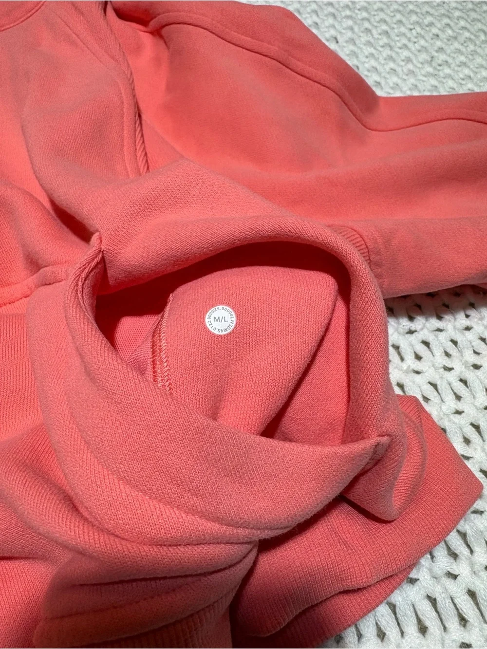 lululemon raspberry cream scuba oversized half zip hoodie size m/l